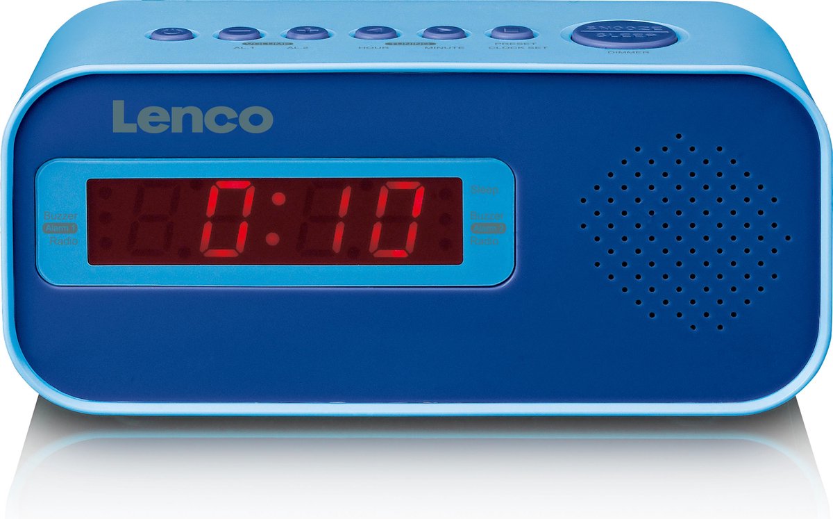 Lenco CR-205BU - Wekkerradio - Blauw - Kids - Dual Alarm