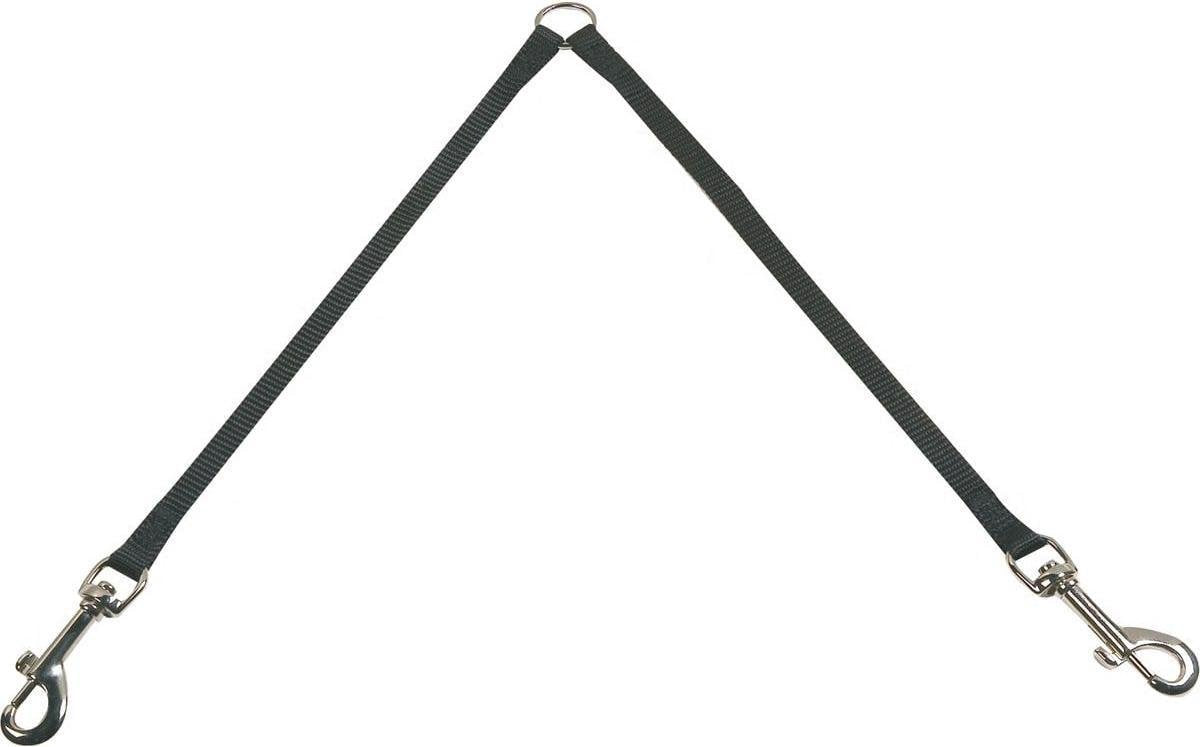 Hondenriem koppelstuk nylon - Zwart - 2 x 35 cm x 12 mm