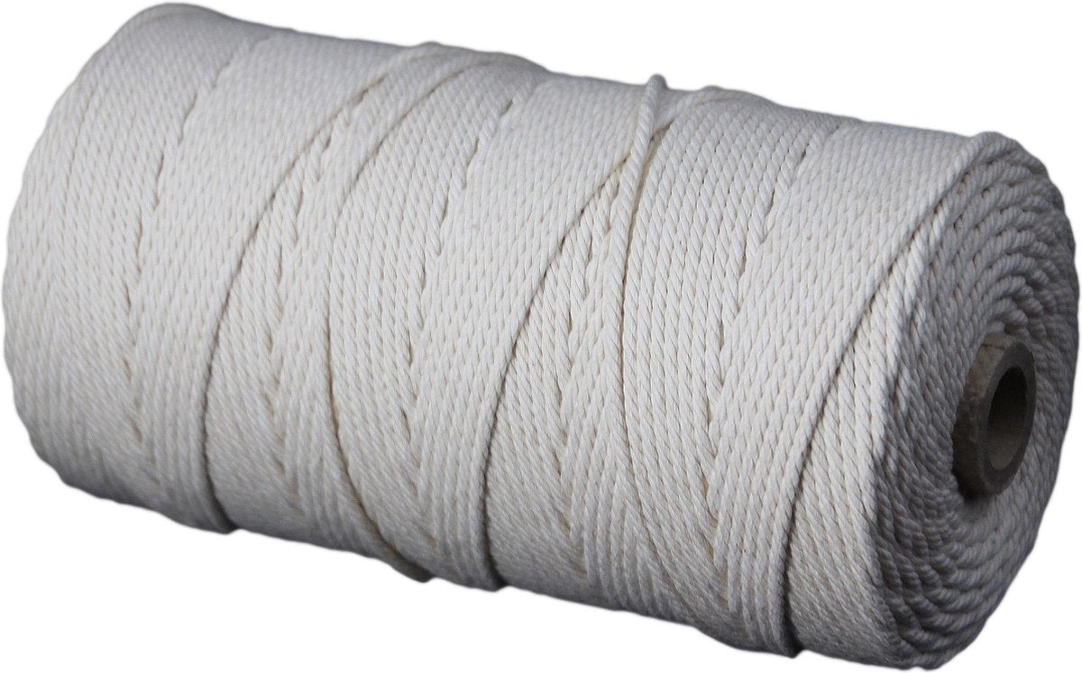 Katoenkoord - Wit - Touw - spoel 500gr - dikte 2mm - lengte 160 mtr  (Nr.48)