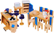 Poppenhuismeubeltjes: MODERNE KEUKEN 30-delig (incl. toebehoren