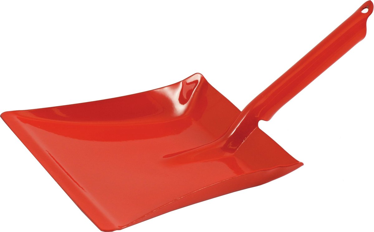 Rood metalen stoffer en blik voor kinderen