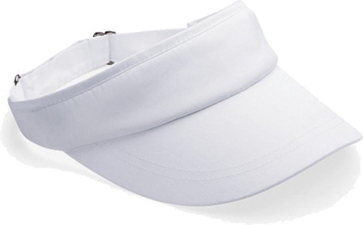 Beechfield katoenen zonneklep unisex kleur wit maat one size