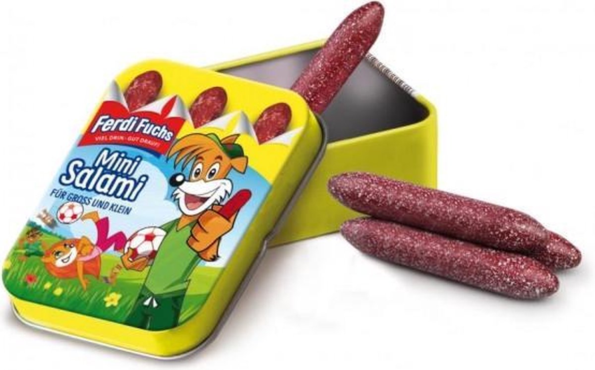 Erzi blikje met houten salami