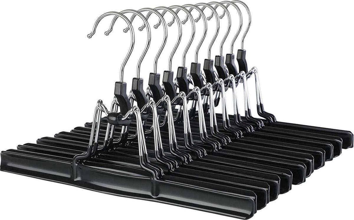 Nancy's Broekhanger set van 10 - Kledinghangers - Broek Hangers - Zwart