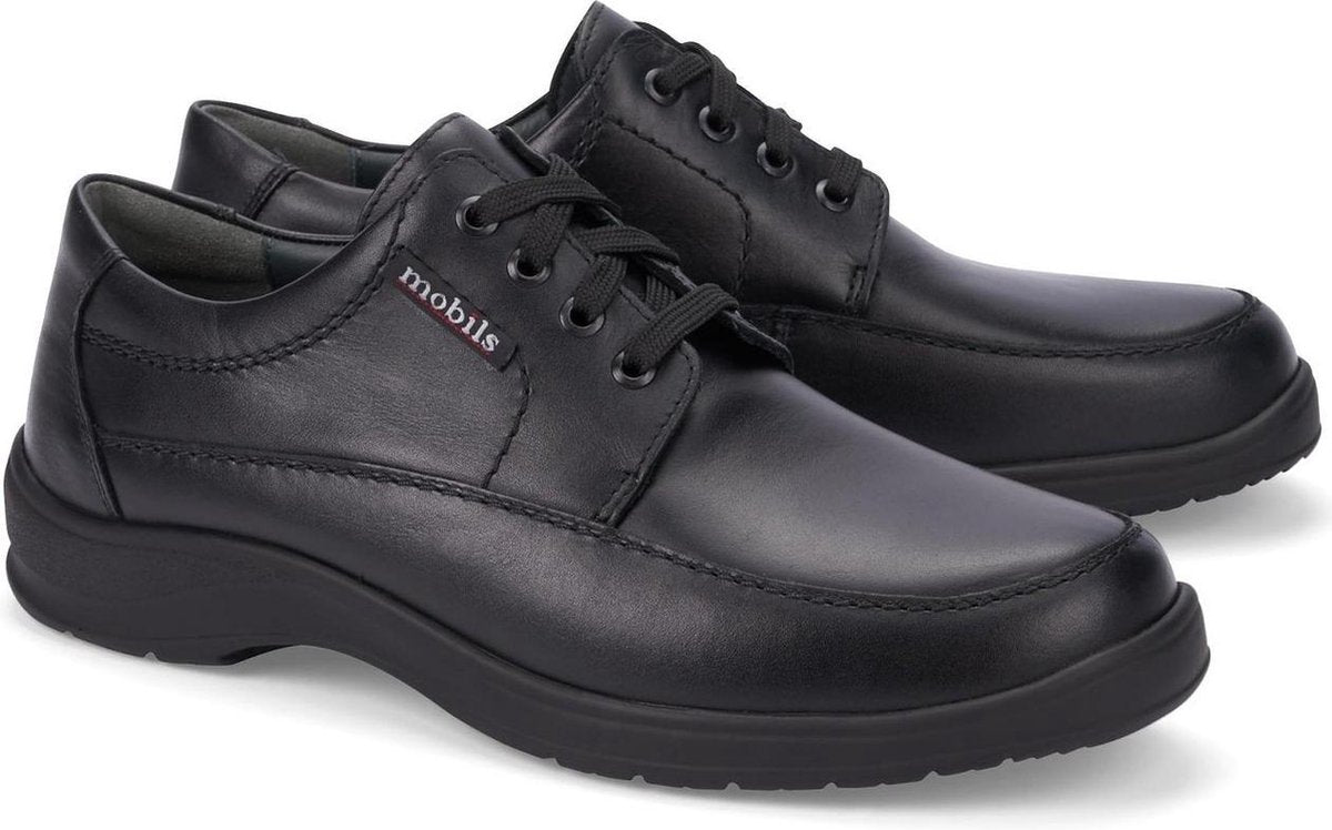 Mobils by Mephisto EZARD Heren Veterschoen - Zwart - Extra Breed - Maat 43.5