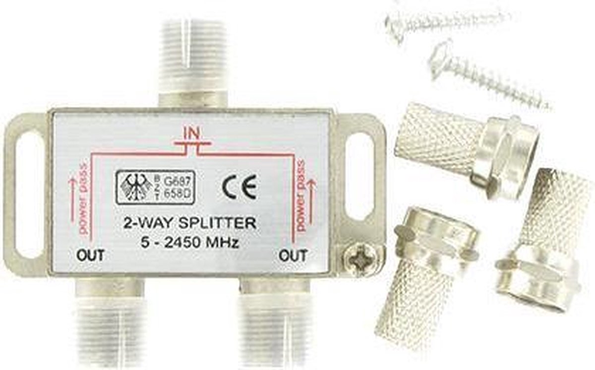 Kopp coax f-connector 2-weg verdeler 6