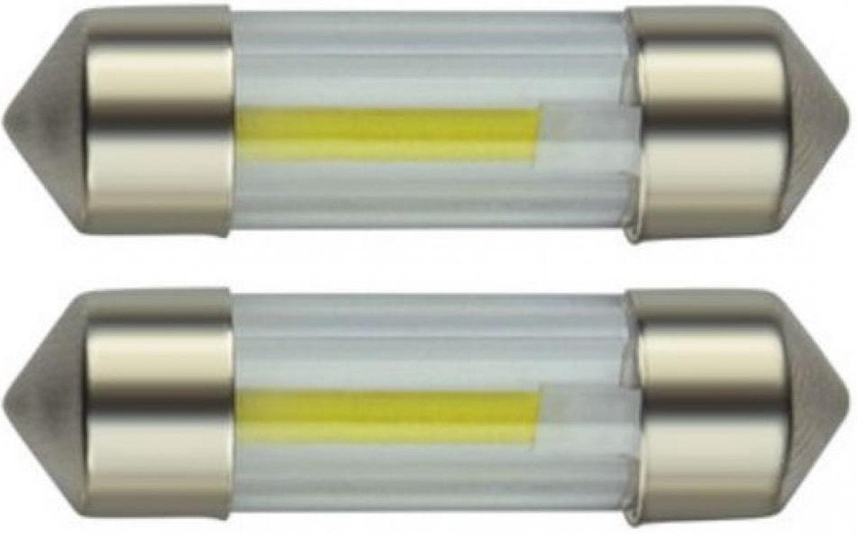 Auto LEDlamp 2 stuks | LED festoon 31mm | COB xenon wit 6500K | 12 Volt