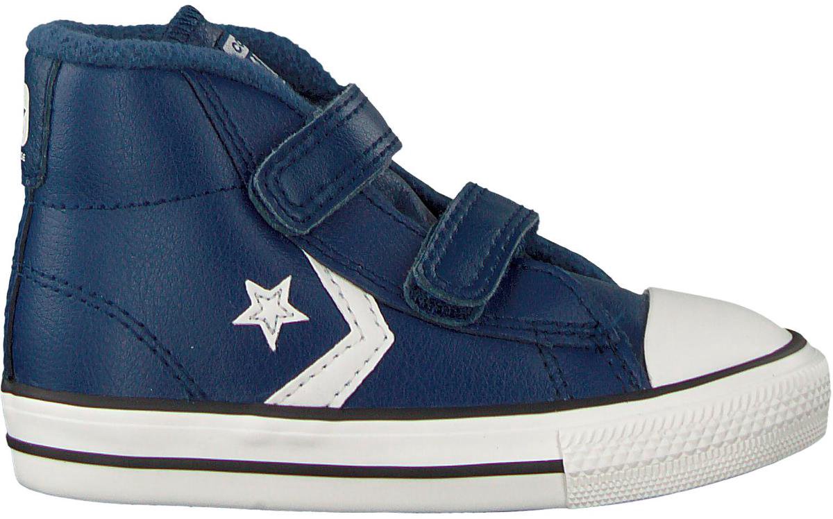 Converse Star Player 2v Mid Hoge sneakers - Leren Sneaker - Jongens - Blauw - Maat 21