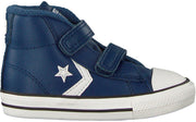Converse Star Player 2v Mid Hoge sneakers - Leren Sneaker - Jongens - Blauw - Maat 21