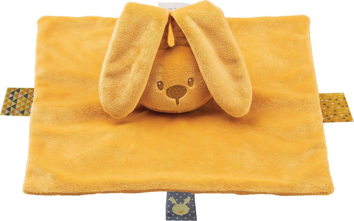 Nattou Konijn Lapidou - Knuffeldoekje - Doudou - 26 x 26 cm - Oker