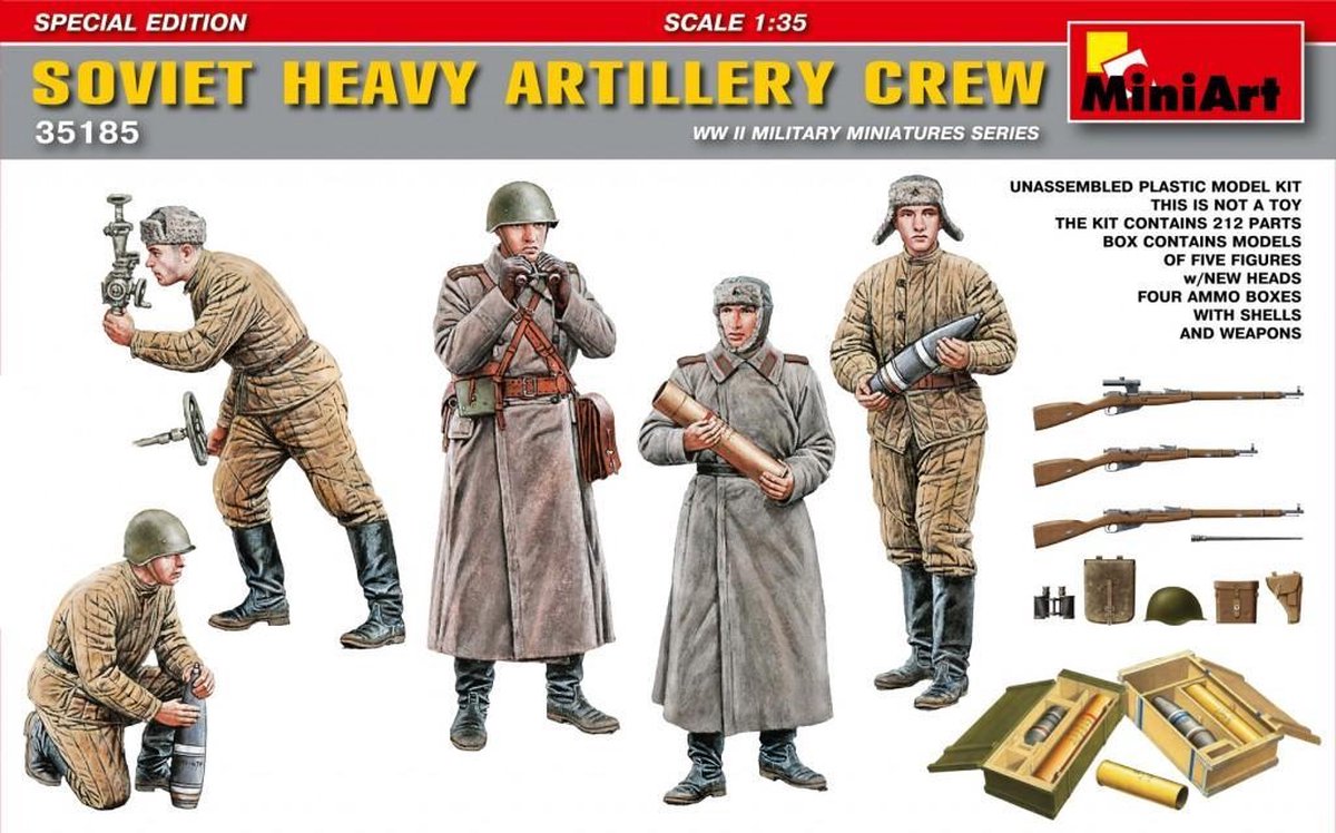 MiniArt Soviet Heavy Artillery Crew + Ammo by Mig lijm