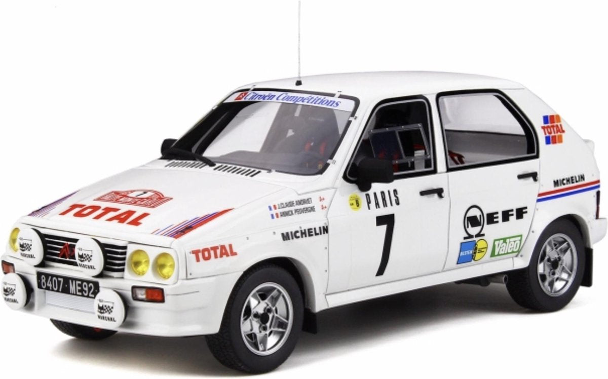 OTTOMOBILE Citroen VISA #7 1000 PISTES Gr.B RALLY MONTE CARLO 1985 schaalmodel 1:18