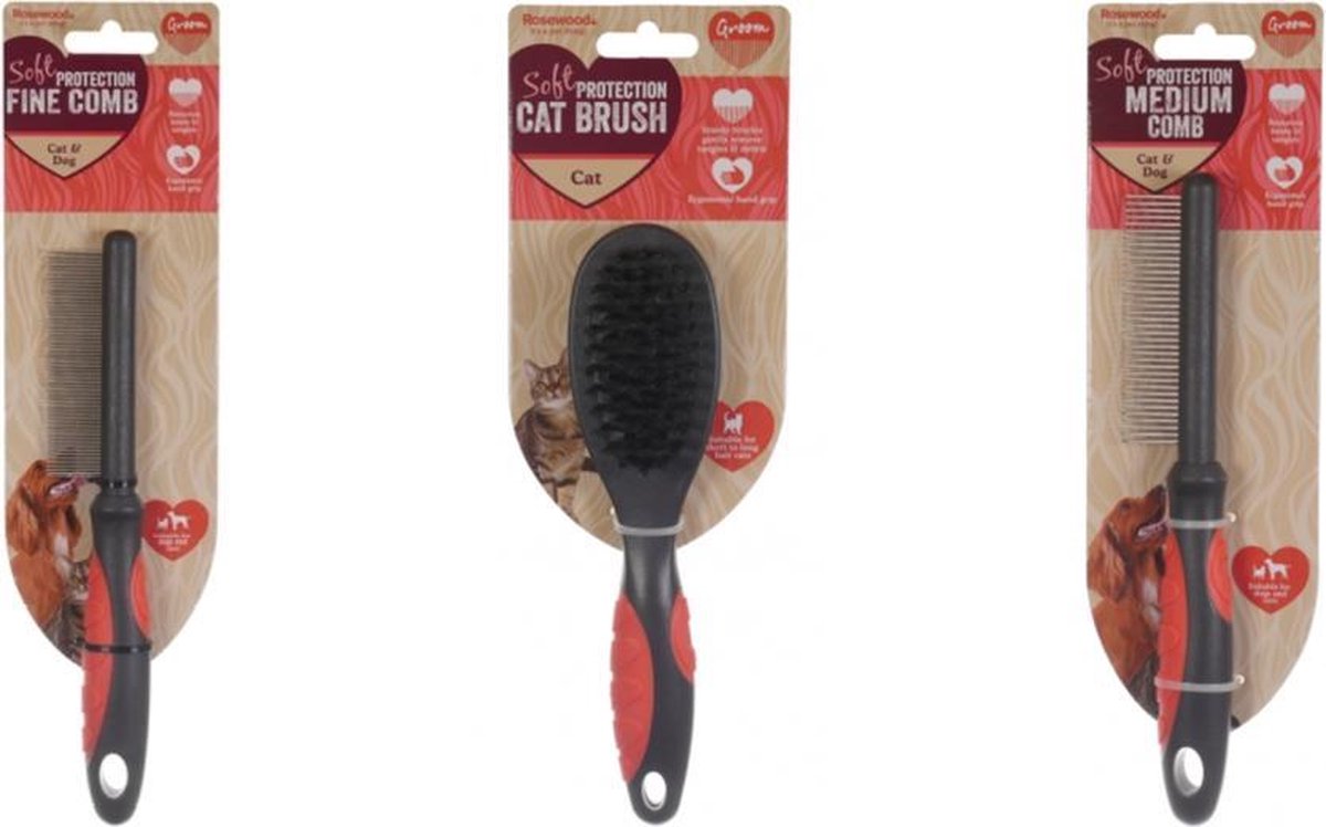 Rosewood Borstel en Kammen set - voor Katten en Honden - met 1 borstel