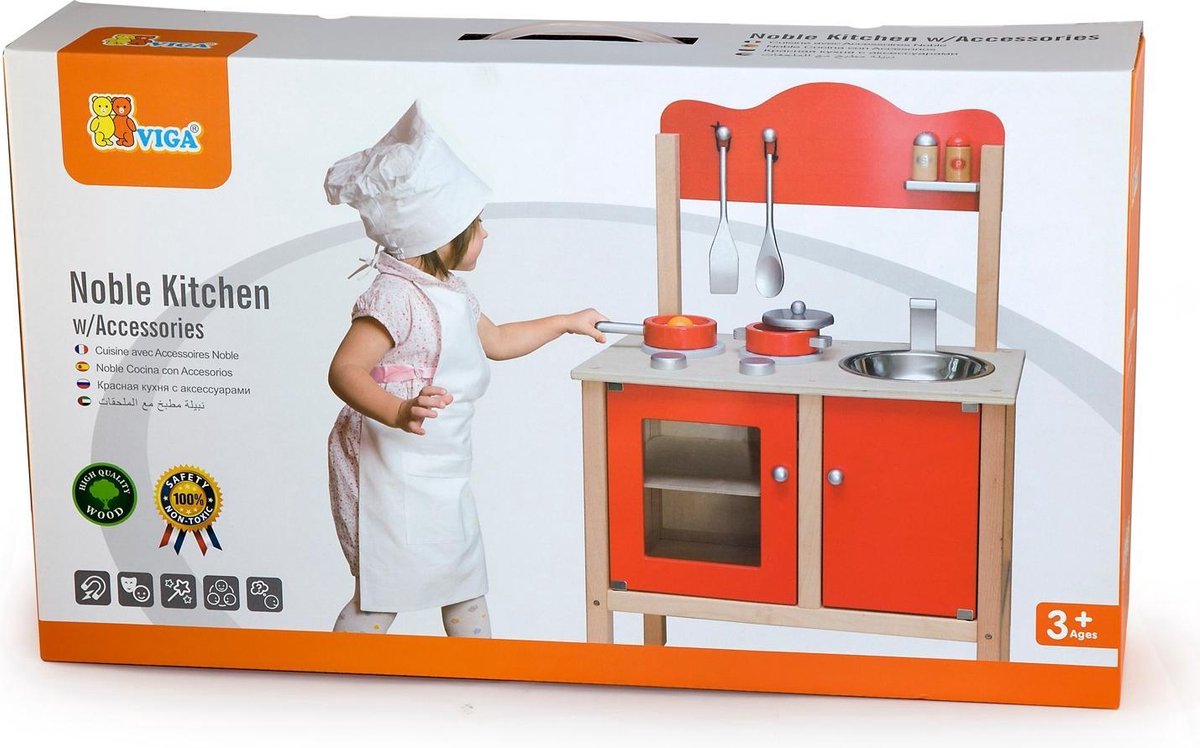Viga Toys - Kinderkeuken - Nobel - Rood