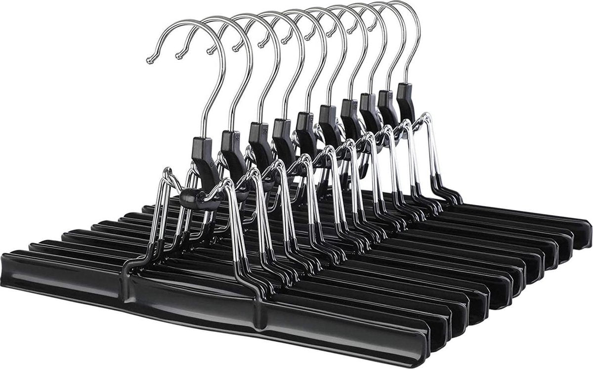 SONGMICS Broekhanger 10 stuks van metaal - Broekspanner Rokhanger Kleerhanger Klemhanger Rokspanner 360 ° draaibare haak voor rokken