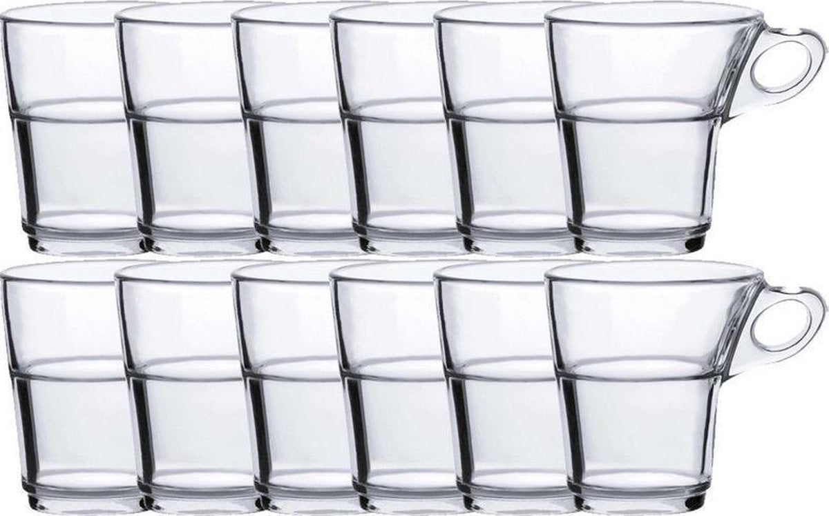 12x Theeglazen/koffieglazen Caprice transparant 220 ml