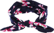 Meisjes haarband met strik blauw gebloemd 6-24 maanden | Baby haarbandje - dreumes haarbandje | Bloemenprint Hoofdband | Bloemenprint | Katoen