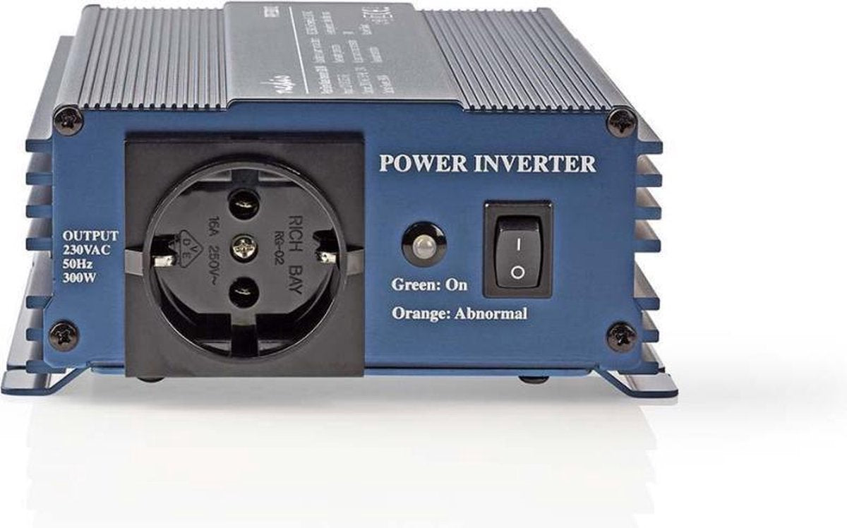Stroomomvormer Zuivere Sinusgolf | 12 V DC - 230 V AC | 300 W | 1x Schuko-Uitgang