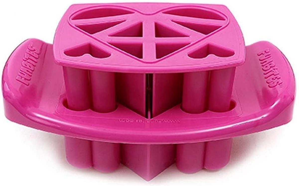 FunBites roze hartjes Fruitsnijder – 16x15x4cm | voor het Snijnden van Fruit in Hapklare Stukjes
