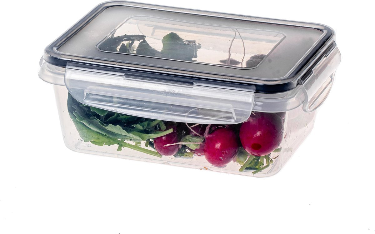 Sareva Vershoudbakje Kunststof BPA-vrij - Transparant - Clip & Fresh 17x12x7 cm