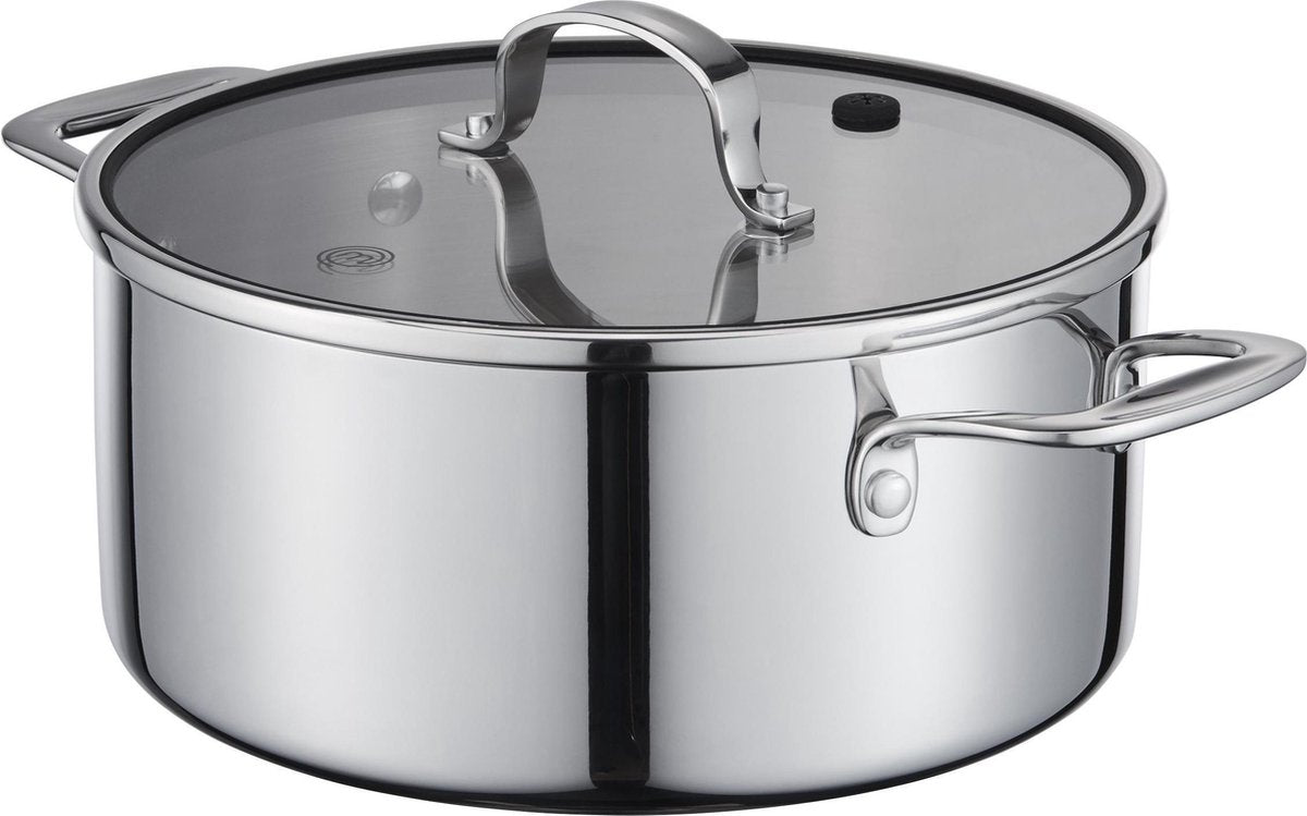 MasterChef Kookpan Tri Ply Non-Stick - Incl. Glazen Deksel - Ø 24 cm - 4