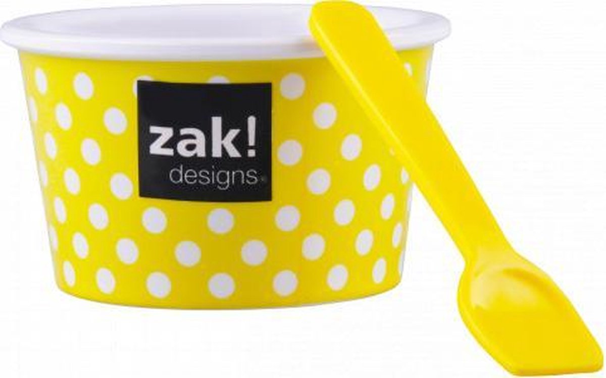 Zak!Designs Dotty Ijsschaaltje - Incl. Lepel - Melamine - Ø 8 x 5