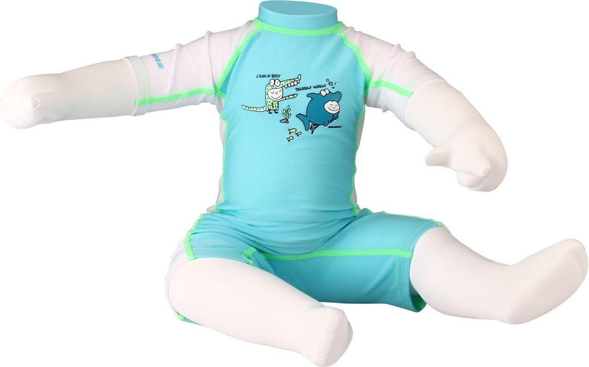 Waimea UV Zwempak Junior - Get-up-and-Go - Aqua/Wit/Lime - 92