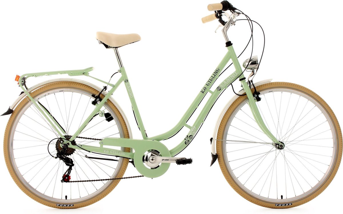 Ks Cycling Fiets 28 inch dames-citybike Casino met 6 versnellingen lichtgroen - 54 cm