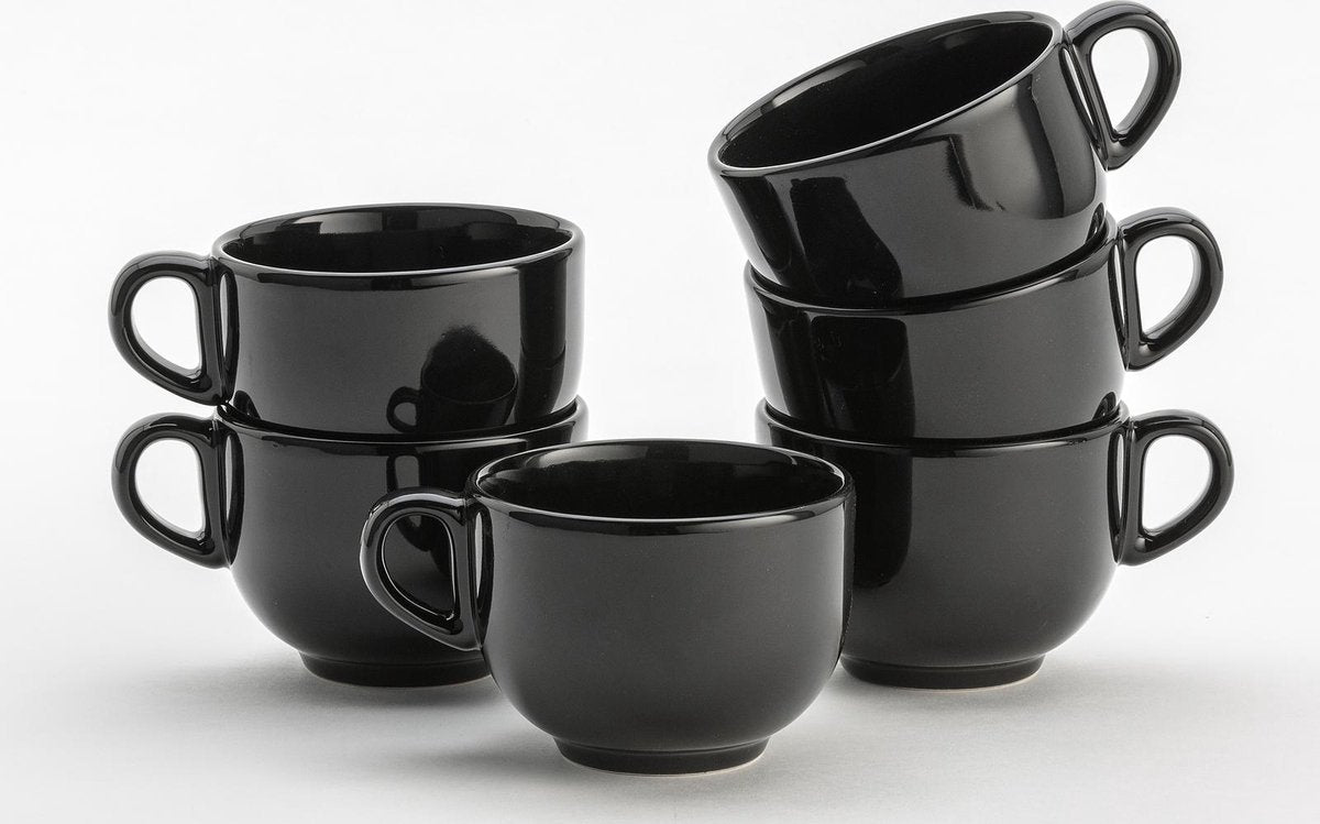 Lite-Body Soepkom met oor - Mystique zwart - Set van 6 stuks