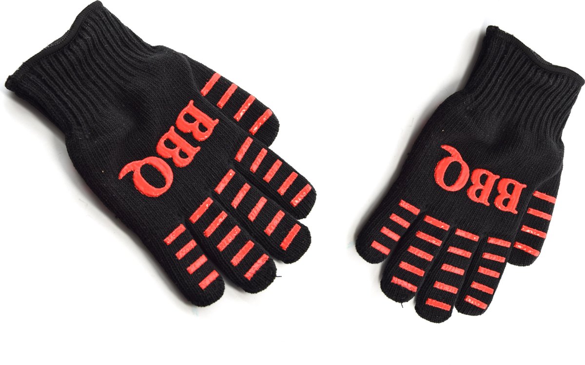Hittebestendige handschoenen - 2 stuks - Ovenwanten - BBQ - Beschermend - Oven - Antislip - Barbecue - BBQ handschoenen 2 stuks - 25 cm katoen