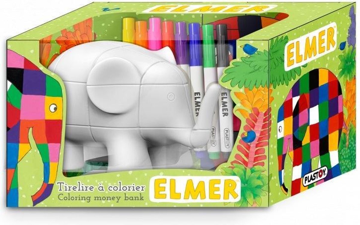 Elmer de Olifant Spaarpot (Maak je eigen Elmer spaarpot) ca 17 cm