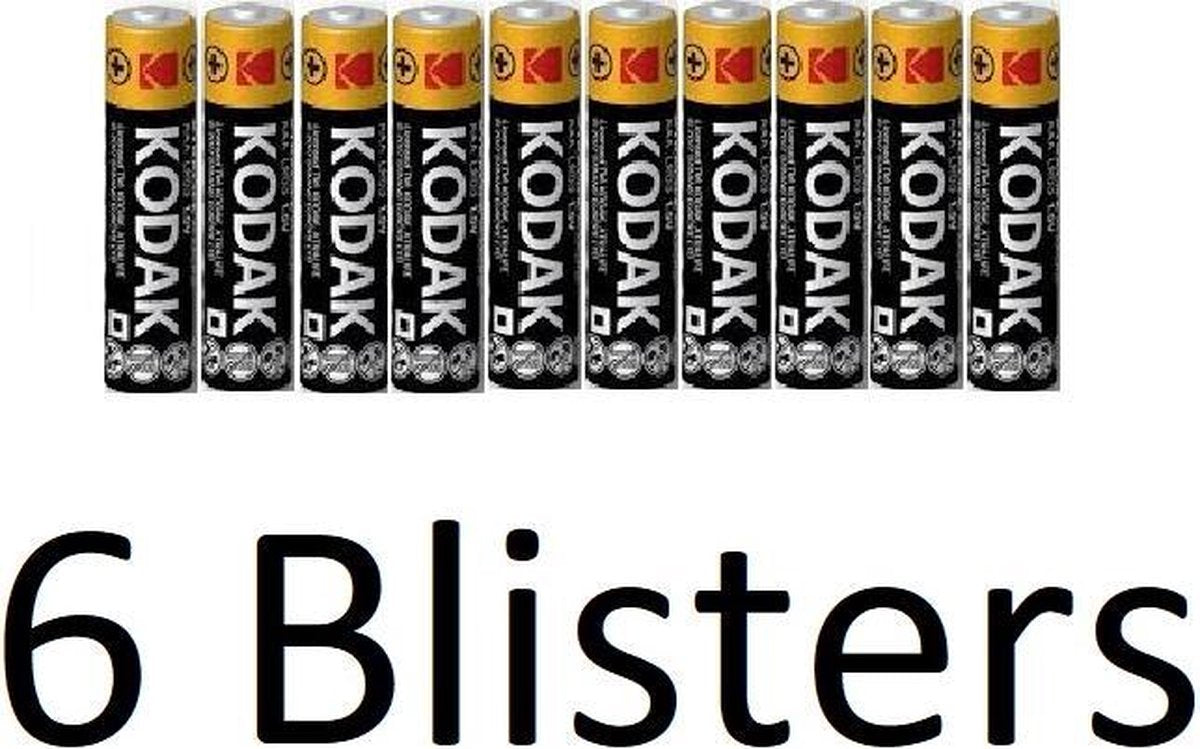60 Stuks (6 Blister a 10 st) kodak xtralife AAA Batterijen