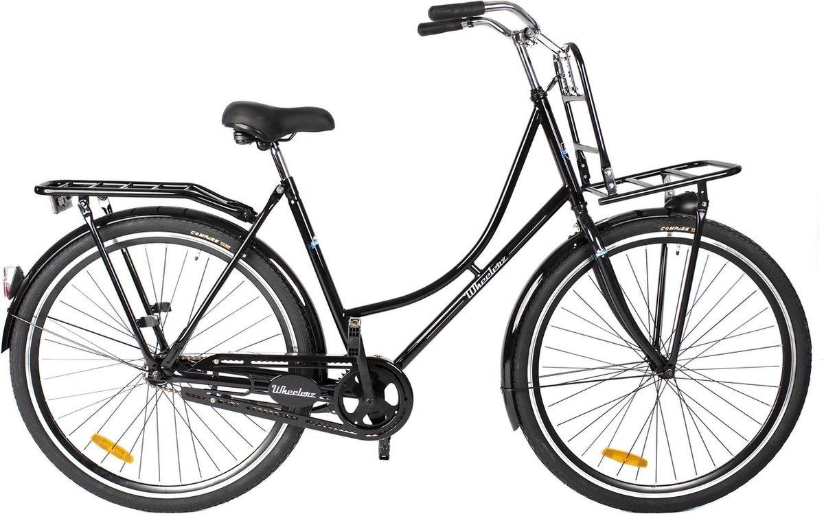 Wheelerz omafiets classic eco 26 inch zwart | inclusief voordrager