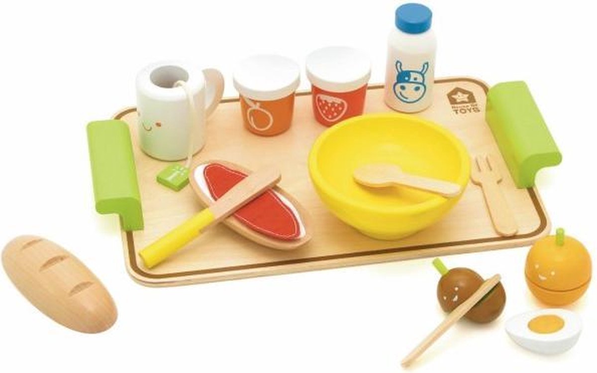 Houten ontbijtset