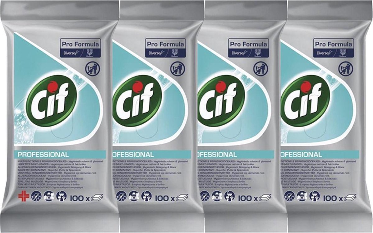Cif Professional Antibacteriële doekjes - HACCP - 4 x 100 doekjes