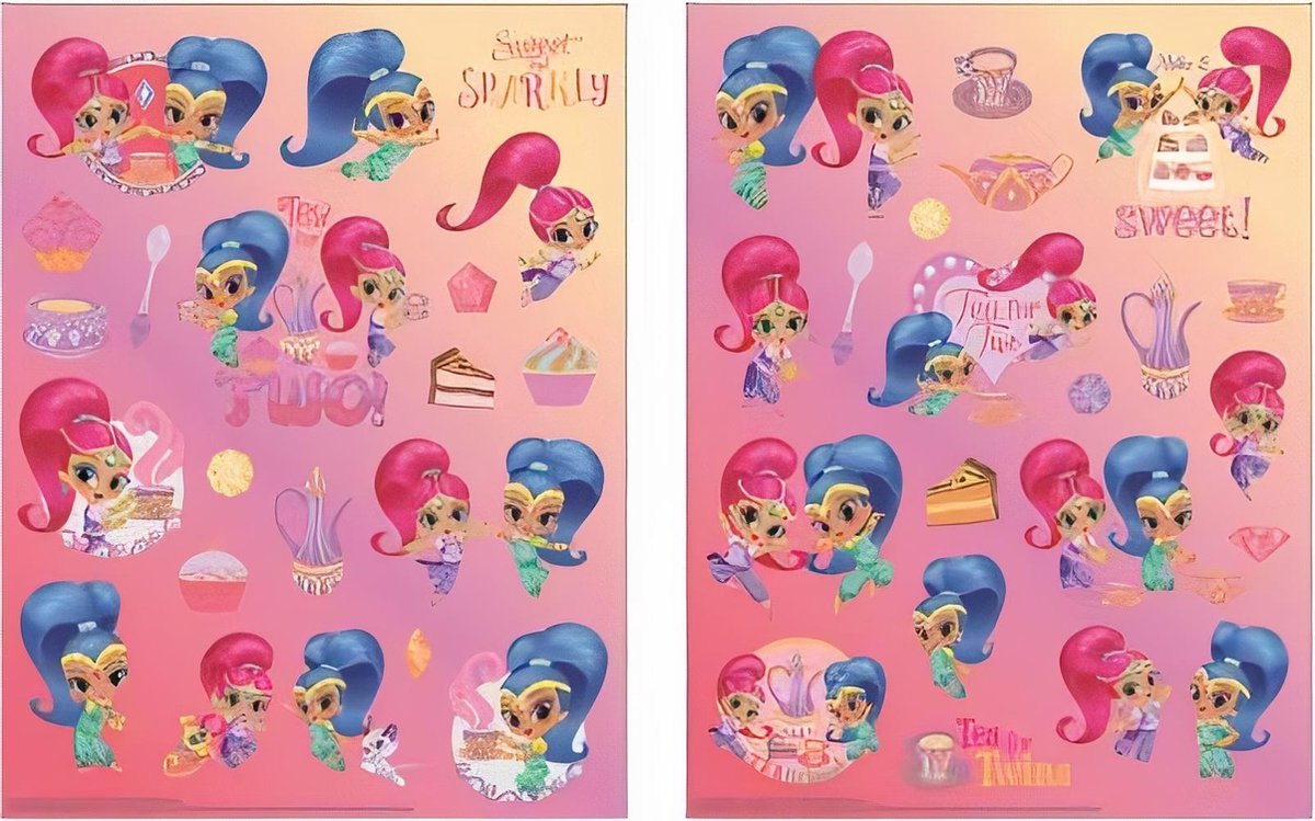 W&o Stickervel Shimmer En Shine Junior 30 Cm Roze 2 Stuks