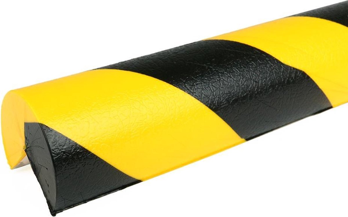 PRS stootrand hoekprofiel model 4 – geel-zwart – 1 meter Geel & Zwart  x 1 m (stuk) x