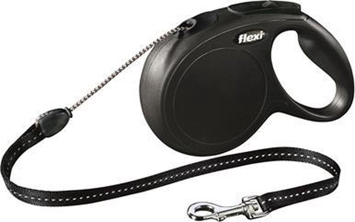 Flexi rollijn classic cord zwart - m 8 mtr - 1 stuks