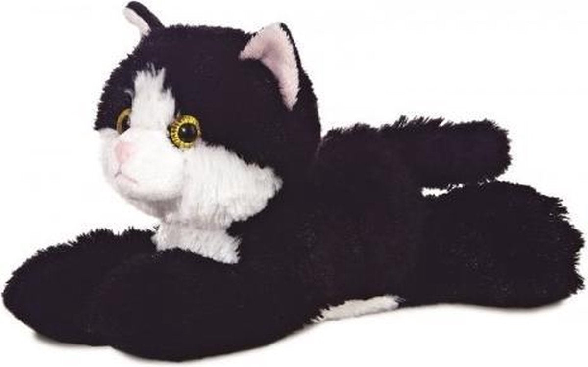 Aurora Knuffel Mini Flopsie Maynard Zwart-wit Kat 20