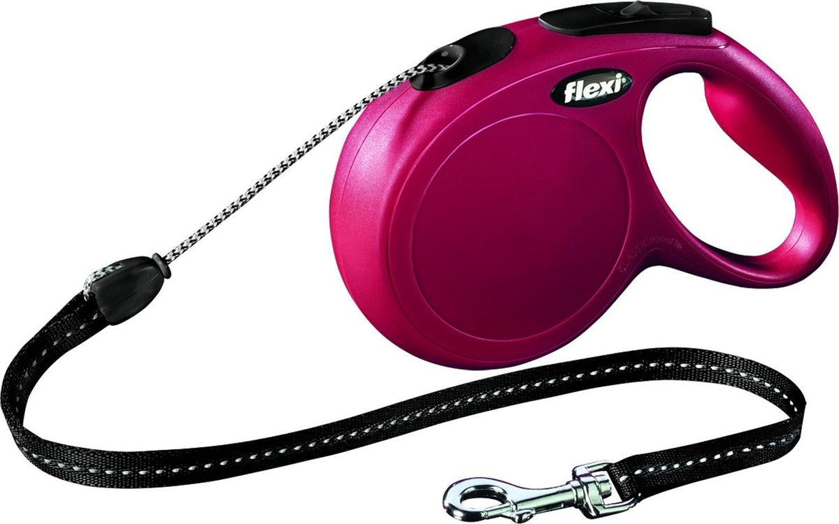 Flexi New Classic - Hondenriem - Koord - Rood - M - 8 m - (<20 kg)