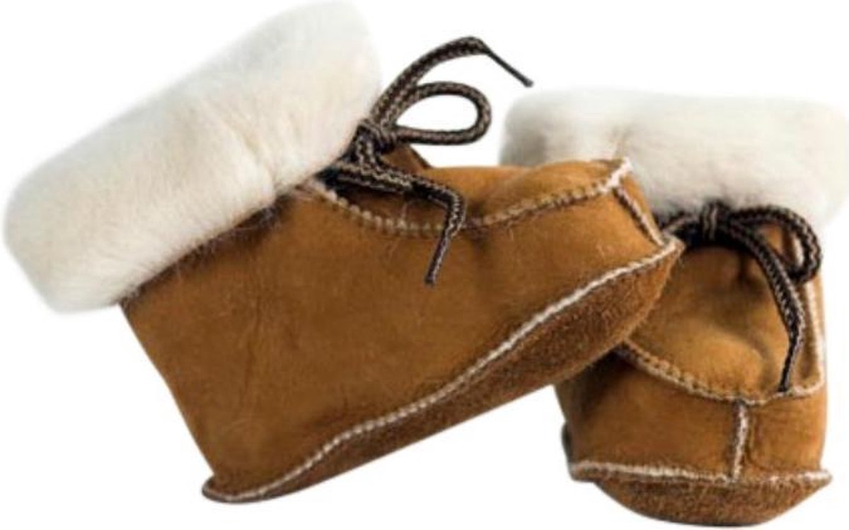 Bernardino® - Baby slofjes - Cognac - Unisex - Maat 19