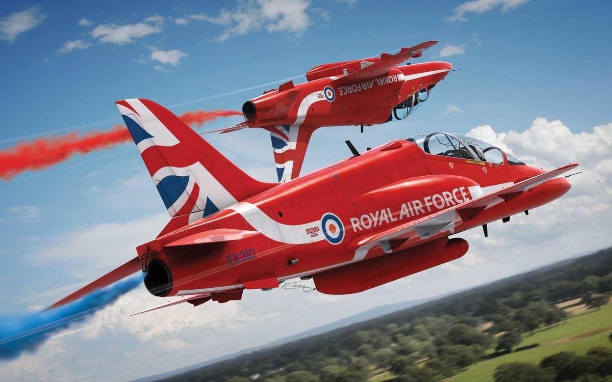 Airfix-medium Starter Set - Raf Red Arrows Hawk (Af55202c)