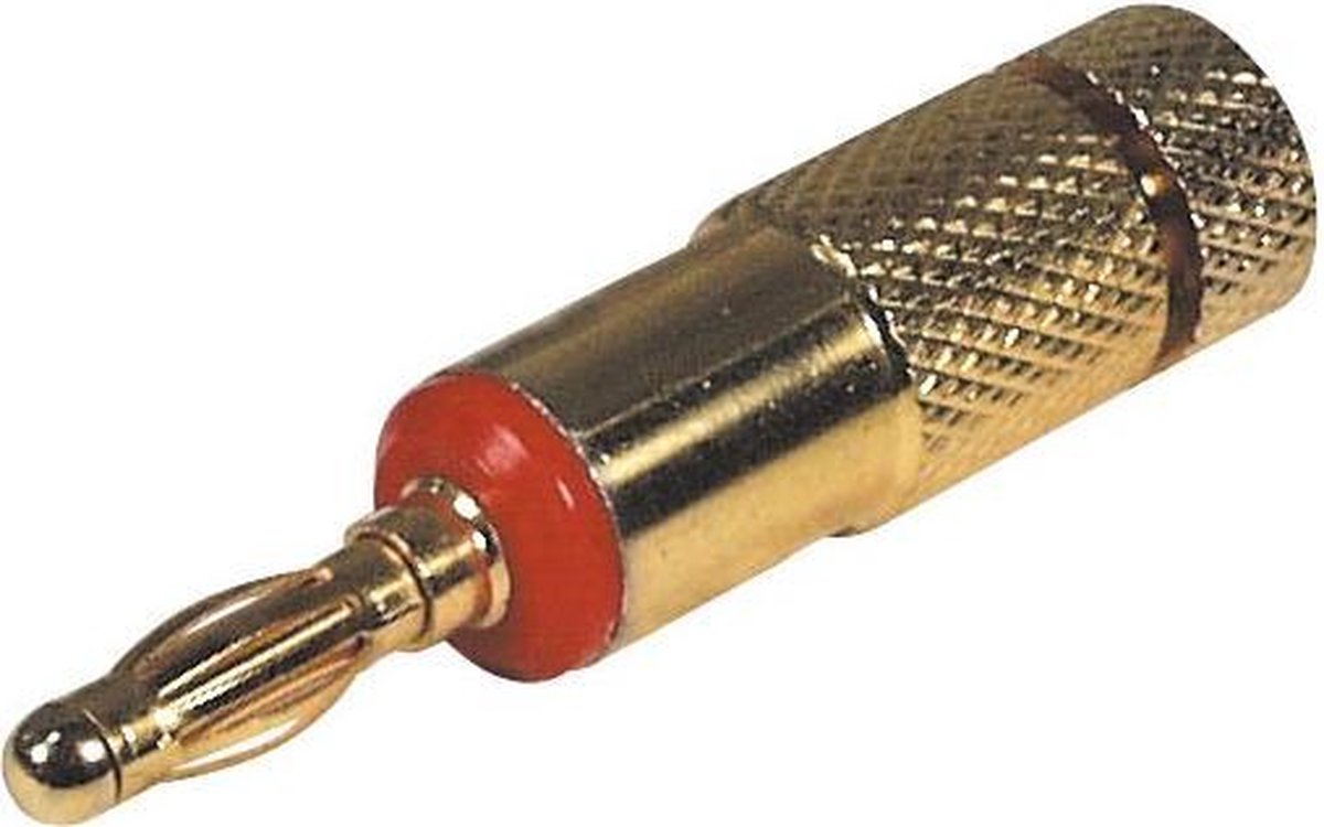 Transmedia Bananen stekker - verguld / metaal - rood - max. 6 mm