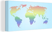Muurdecoratie - Moderne wereldkaart LGBTQ - 80x40 cm - Canvas