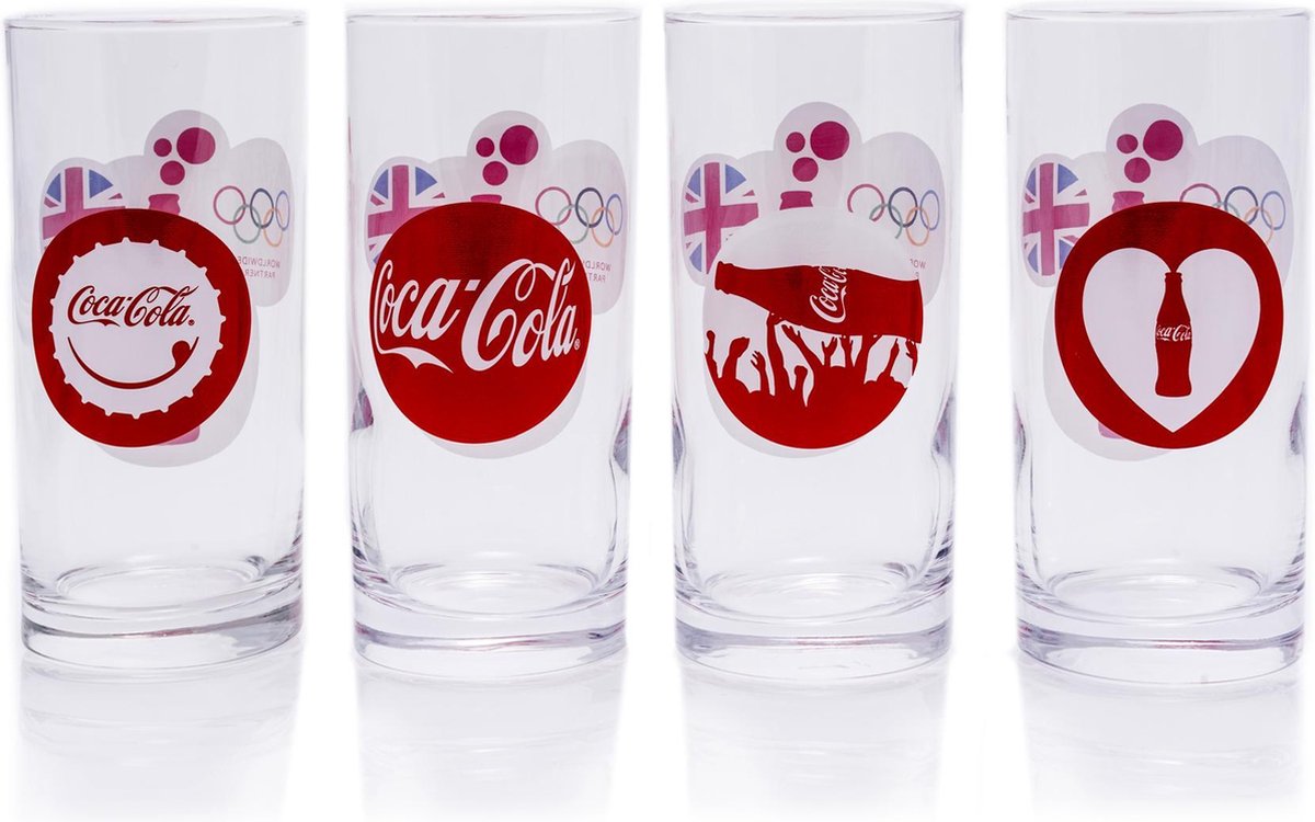 Coca Cola Longdrink Glazen Set Olympische Spelen Londen 2012 | 12 stuks | VOORDEELVERPAKKING