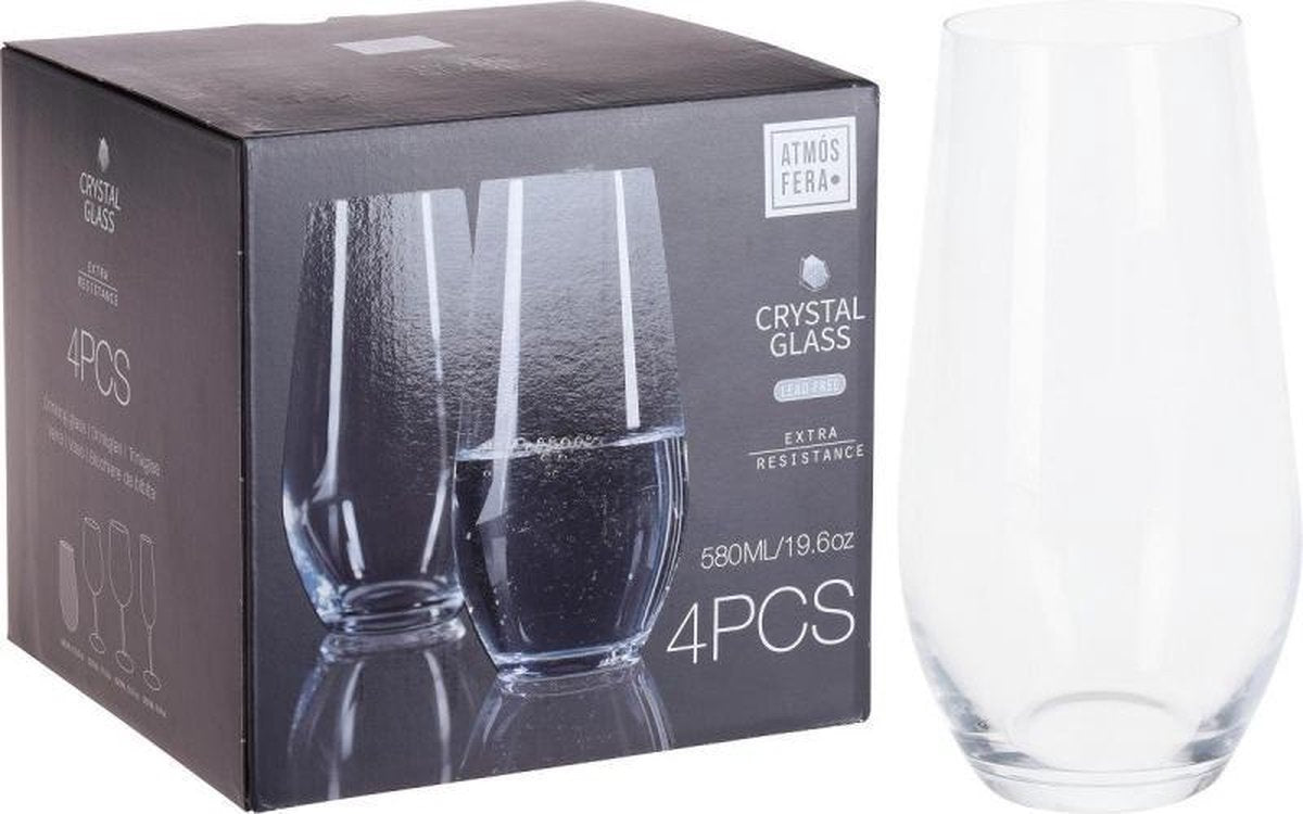 Waterglazen - kristal - 4 stuks