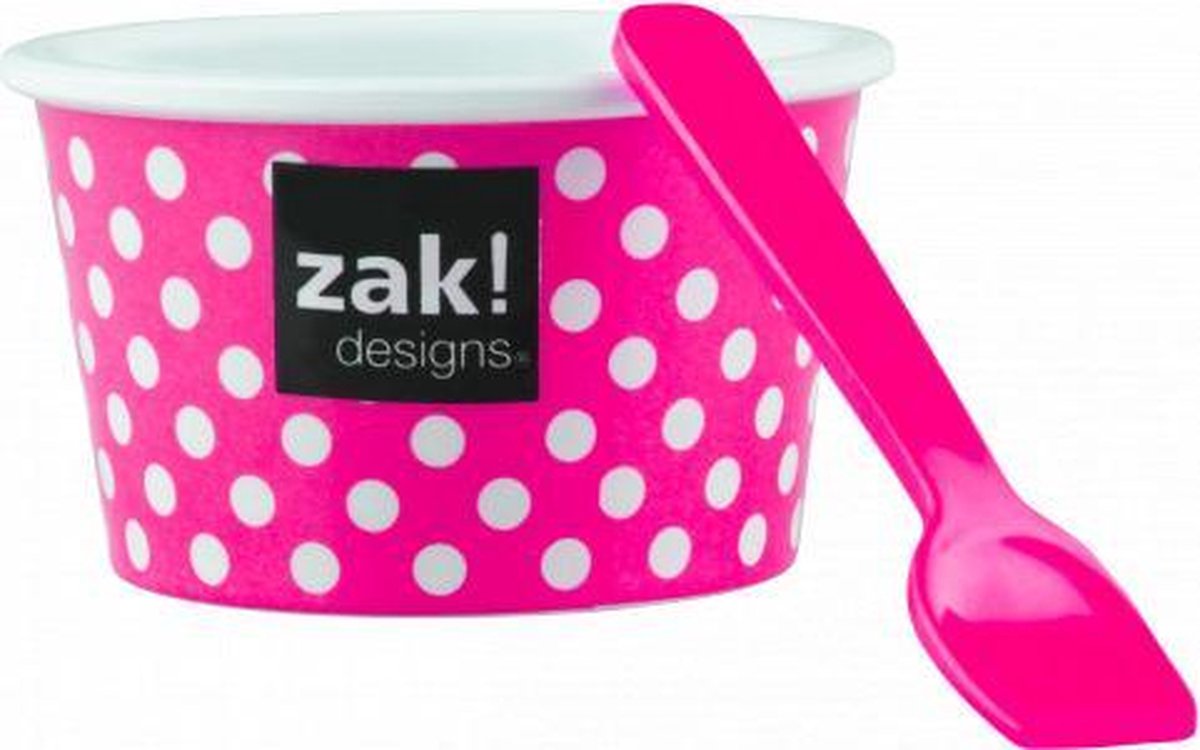 Zak!Designs Dotty Ijsschaaltje - Incl. Lepel - Melamine - Ø 8 x 5