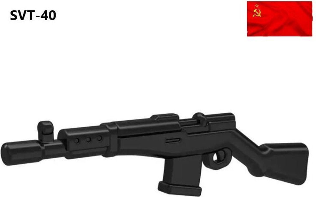 J24 - 10x Russische SVT-40 - WW2 Bouwstenen - Geschikt voor Lego compatible - Soldaten - Militair - Tank - Army - Wapens - Geweren - Brick - Tweede Wereld Oorlog - Mini-figures - Leger - Duits - Navy Seals - Commando