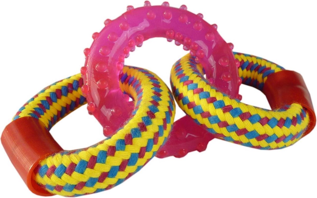 Geweven touwringen met rubberen ring 18cm 90-100gr