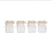 Stevige Glazen Kruidenpotjes - Mini Weckpotjes - Potjes Voor Kruiden Of Thee - Luchtdicht - Klemdeksel - 4 Stuks
